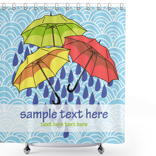 Personality  Vector Card With Bright Umbrellas Shower Curtains