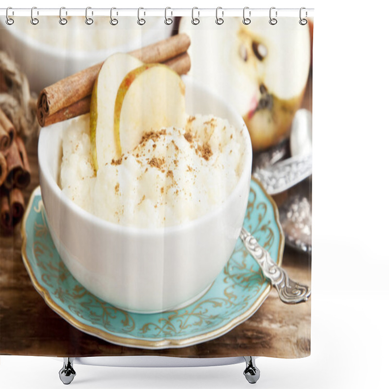 Personality  Rice Pudding With Apple And Cinnamon Shower Curtains