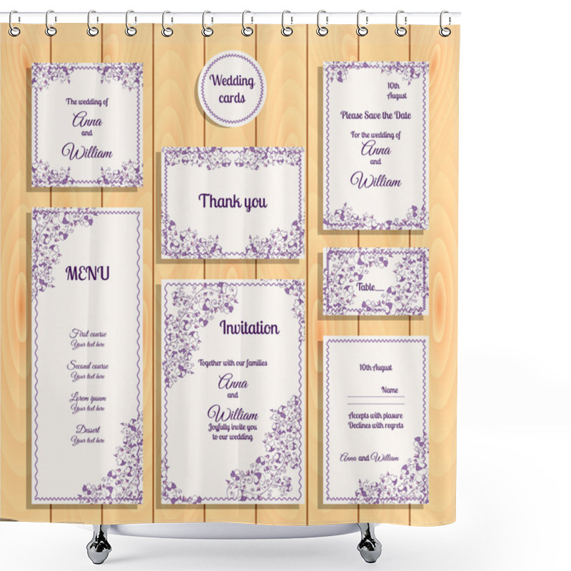 Personality  Wedding Invitation Cards Shower Curtains