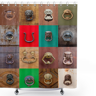 Personality  Ancient Italian Door Knockers And Handles. Shower Curtains