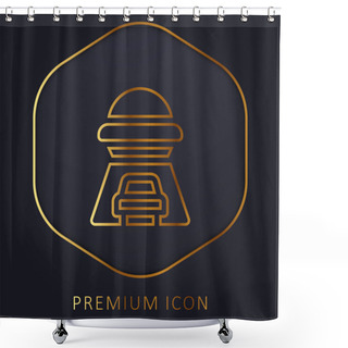 Personality  Abduction Golden Line Premium Logo Or Icon Shower Curtains