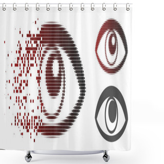 Personality  Disintegrating Pixel Halftone Eye Icon Shower Curtains