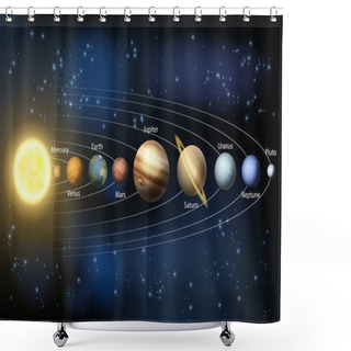 Personality  Sun And Planets Of The Solar System Shower Curtains
