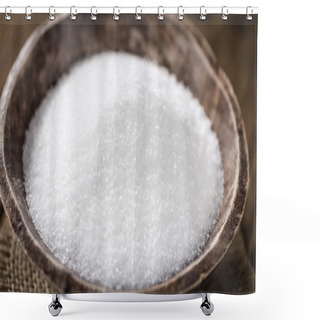 Personality  Portion Of White Sugar In A Bowl Shower Curtains