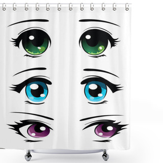 Personality  Anime Styled Eyes Shower Curtains