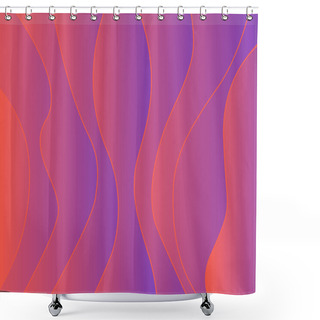 Personality  Colorful Modern Gradient Texture. Wavy Background. Interior Wall Decoration. 3D Vector Panel Pattern. Abstract Lines. Shower Curtains