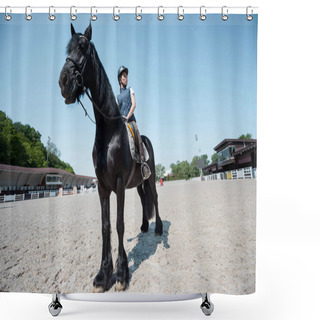 Personality  Young Woman With Horse  Shower Curtains