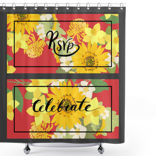 Personality  Sunflowers, Narcissuses, Strawberries Flowers Shower Curtains