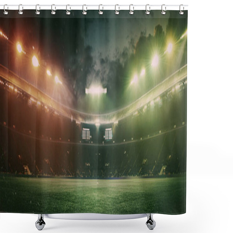 Personality  Full stadium and neoned colorful flashlights background shower curtains