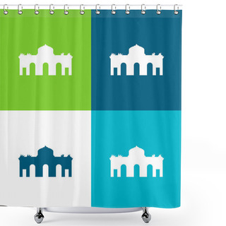 Personality  Alcala Gate Spain Flat Four Color Minimal Icon Set Shower Curtains