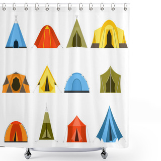 Personality  Tourist Tents Icons Shower Curtains