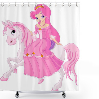 Personality  Princess Riding Horse Shower Curtains