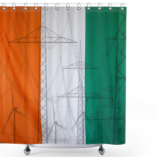 Personality  Energy Concept Ivory Coast Flag With Power Pole Shower Curtains