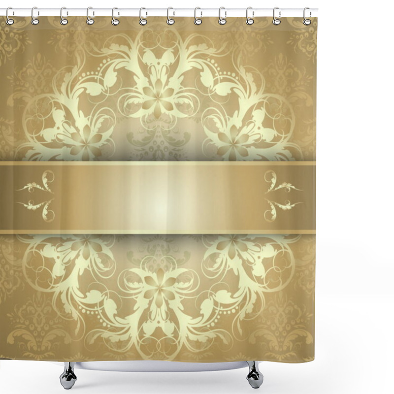 Personality  Beautiful Gold Pattern Shower Curtains