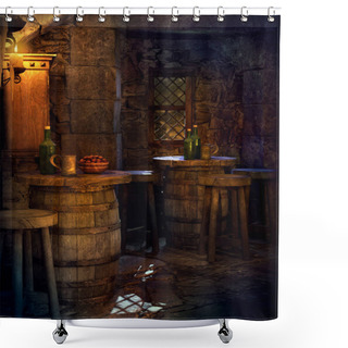 Personality  Fantasy Medieval Inn Common Room Shower Curtains