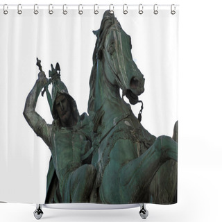 Personality  St George Killing The Dragon, Sculpture, Zagreb Shower Curtains