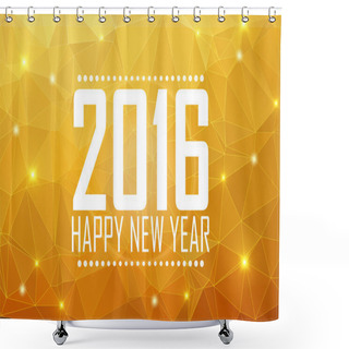 Personality  Greeting Card Happy New Year 2016. Polygonal Background, Stars,  Shower Curtains