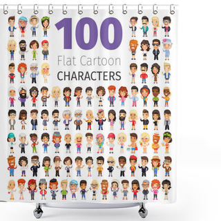 Personality  Casually Dressed Flat Characters Big Collection Shower Curtains