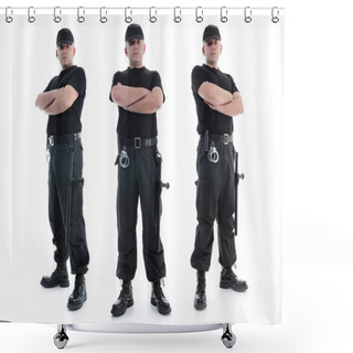 Personality  Three Security Guards Shower Curtains