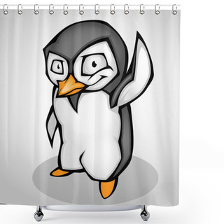 Personality  Cartoon Penguin. Vector Illustration Shower Curtains