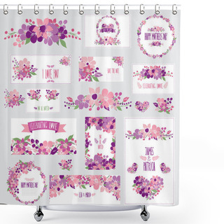 Personality  Floral Cards Set Shower Curtains