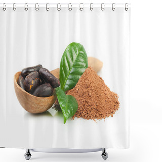 Personality  Cocoa Powder And Cocoa Beans Shower Curtains