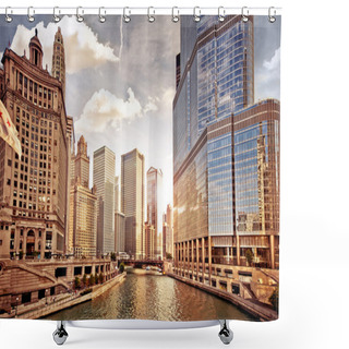 Personality  Chicago Skyline Shower Curtains