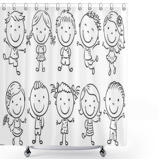 Personality  Ten Happy Cartoon Kids Shower Curtains