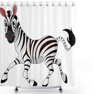Personality  Funny Running Zebra Shower Curtains