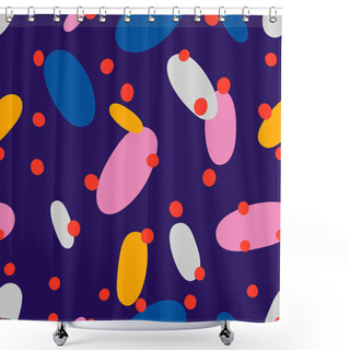 Personality   Pattern With Multicolored Dots And Ovals Shower Curtains