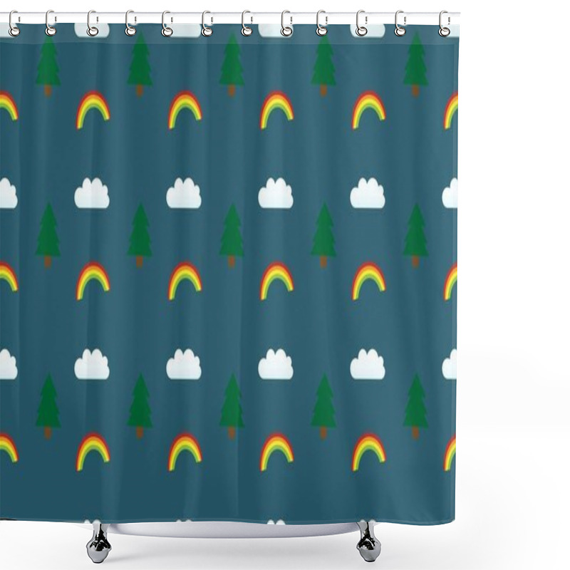 Personality  Colored background with different accessories shower curtains