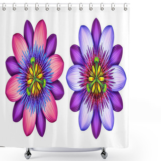 Personality  Passion Flowers Set Shower Curtains
