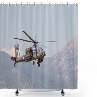Personality  Hellenic Army AH-64A Apache Attack Helicopter Shower Curtains