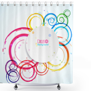 Personality  Technology Circles Background Shower Curtains