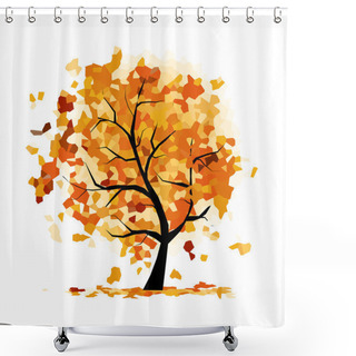 Personality  Abstract Autumn Tree For Your Design Shower Curtains