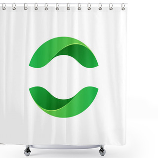 Personality  Abstract Sphere Eco Green Logo Shower Curtains