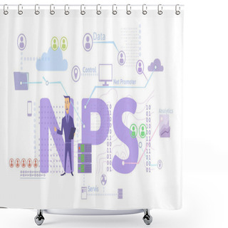 Personality  NPS Concept, Vector Illustration Isolated On White Background. Net Promoter Score. Shower Curtains