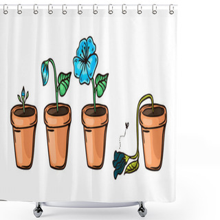 Personality  Flower Life Cycle Vector Illustration Shower Curtains