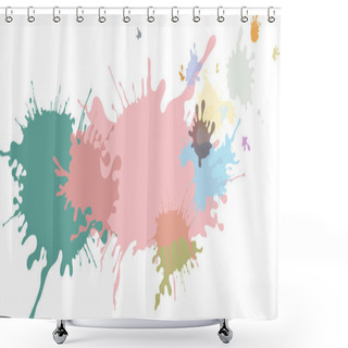 Personality  Abstract Isolated Colorful Pastel Paint And Splatter Background Shower Curtains