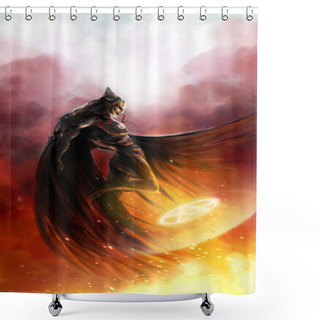 Personality  Demon Flying Shower Curtains