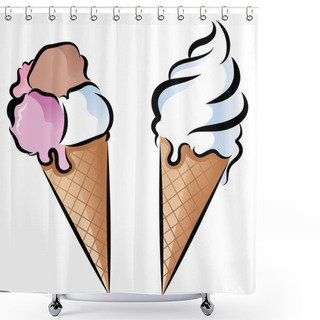 Personality  Ice Cream Cones Shower Curtains
