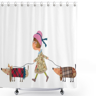 Personality  The Dog Sitter Shower Curtains