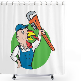 Personality  Turkey Plumber Holding Monkey Wrench Shower Curtains