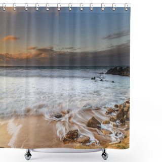Personality  Winter Sunrise Seascape With Large Swell From Killcare Beach On The Central Coast, NSW, Australia. Shower Curtains