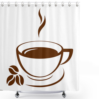 Personality  Vector Icon Of Coffee Cup Shower Curtains