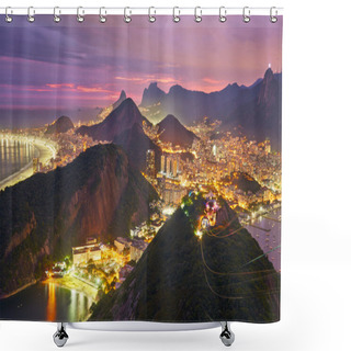 Personality  Night View Of Rio De Janeiro, Brazil Shower Curtains