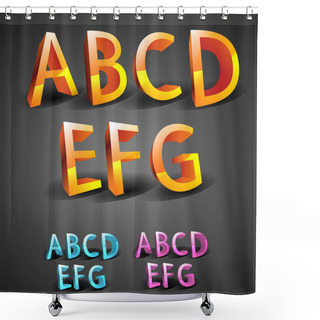Personality  Glowing Alphabet Vector Illustration Shower Curtains
