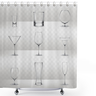 Personality  Set Of Glasses For Alcohol  Shower Curtains
