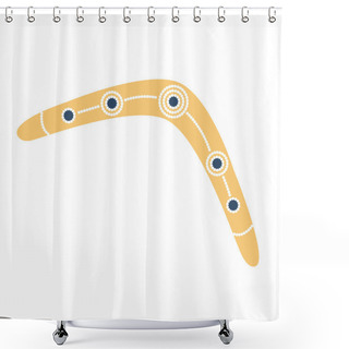 Personality  Yellow Australian Boomerang With Tribal Design Shower Curtains