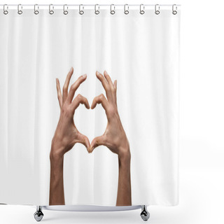 Personality  Hand Sign For A Heart Shower Curtains